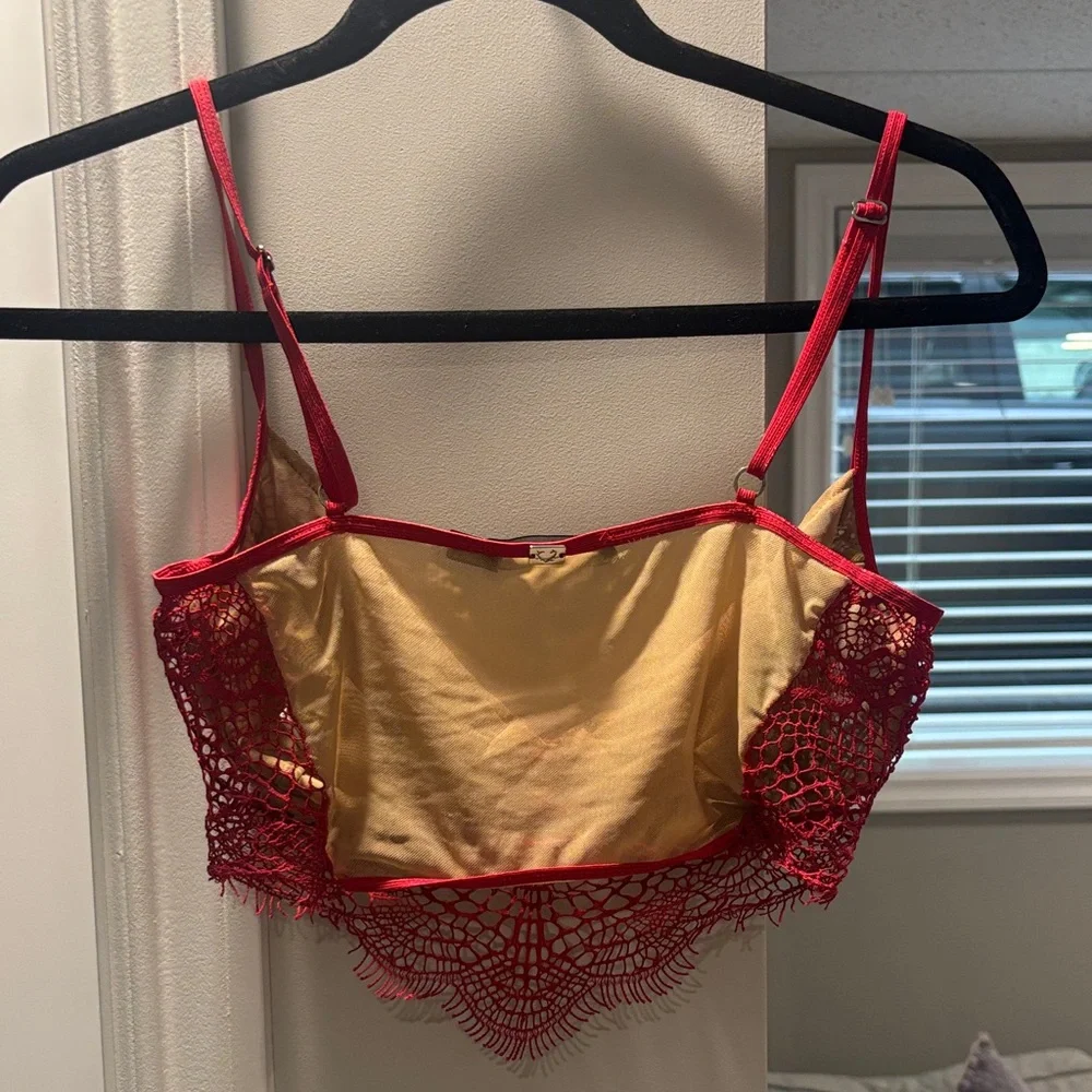 For Love & Lemons Red Lace Bralette - Picture 3 of 3